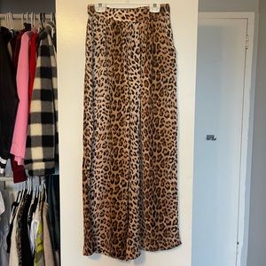 Urban Outfitters Wide Leg Leopard Print Trousers